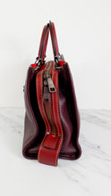 Load image into Gallery viewer, Coach 1941 Rogue 31 in Oxblood Pebble Leather With Red Suede Lining - Satchel Handbag - Coach 38124Coach 1941 Rogue 31 in Oxblood Pebble Leather With Red Suede Lining - Satchel Handbag - Coach 38124