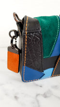 Load image into Gallery viewer, Coach 1941 Dinky Crossbody Bag With Varsity Patchwork Leather & Suede in Black, Green, Blue & Tan - Coach 54540
