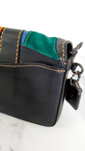 Load image into Gallery viewer, Coach 1941 Dinky Crossbody Bag With Varsity Patchwork Leather & Suede in Black, Green, Blue & Tan - Coach 54540