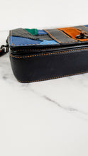 Load image into Gallery viewer, Coach 1941 Dinky Crossbody Bag With Varsity Patchwork Leather & Suede in Black, Green, Blue & Tan - Coach 54540