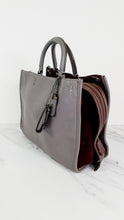 Load image into Gallery viewer, Coach 1941 Rogue 31 in Heather Grey Pebbled Leather with Oxblood Suede Sides Colorblock - Satchel Handbag - Coach 23755