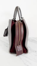 Load image into Gallery viewer, Coach 1941 Rogue 31 in Heather Grey Pebbled Leather with Oxblood Suede Sides Colorblock - Satchel Handbag - Coach 23755