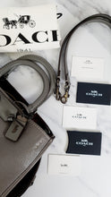 Load image into Gallery viewer, Coach 1941 Rogue 31 in Heather Grey Pebbled Leather with Oxblood Suede Sides Colorblock - Satchel Handbag - Coach 23755