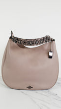 Load image into Gallery viewer, Coach Nomad Hobo in Grey Birch Taupe Willow with Tea Rose Details - Crossbody Shoulder Bag with - Coach 55543