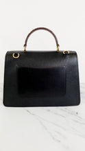 Load image into Gallery viewer, Coach Parker 32 Tophandle Carryall in Black Crossgrain & Smooth Leather with Snakeskin Details - Handbag Exotic Crossbody Bag - Coach 73969