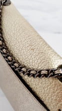 Load image into Gallery viewer, Coach Parker 18 in Signature Canvas With Tea Rose Turnlock, Border Rivets, Snakeskin Detail & Metallic Leather - Shoulder Bag Crossbody Bag Champagne Platinum Beige - Coach 39680