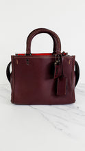 Load image into Gallery viewer, Coach Rogue 25 Bag in Oxblood Pebble Leather with Red Suede Lining - Handbag Shoulder Bag - Coach 54536