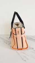 Load image into Gallery viewer, Coach Swagger 27 in Peach Salmon Pink with Colorblock Black Handles - Pebble Leather HandbagCrossbody Bag - Coach 34417