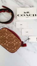 Load image into Gallery viewer, Coach 1941 Belt Bag Camera Bag in Signature & Burgundy Smooth Leather - Coach 50728