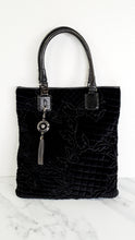 Load image into Gallery viewer, Versace Vanitas Baroque Quilted Velvet Tote With Snakeskin Handles - Black Handbag Shoulder Bag Work Bag with Medusa Charm