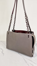 Load image into Gallery viewer, Coach Rogue Shoulder Bag in Grey Grain Leather with Oxblood Lining & C Chain Detail - Coach 26829
