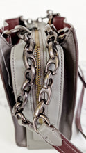 Load image into Gallery viewer, Coach Rogue Shoulder Bag in Grey Grain Leather with Oxblood Lining & C Chain Detail - Coach 26829