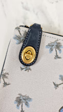 Load image into Gallery viewer, Coach Sharky Turnlock Pouch in Rainbow Signature on Palm Tree canvas Grey Clutch - 1367
