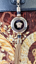 Load image into Gallery viewer, Versace Vanitas Athena Bag with Leopard Baroque Velour Velvet Crown Print - Handbag with Black Smooth Leather and Medusa charm