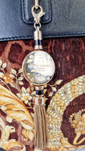 Load image into Gallery viewer, Versace Vanitas Athena Bag with Leopard Baroque Velour Velvet Crown Print - Handbag with Black Smooth Leather and Medusa charm