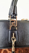 Load image into Gallery viewer, Versace Vanitas Athena Bag with Leopard Baroque Velour Velvet Crown Print - Handbag with Black Smooth Leather and Medusa charm