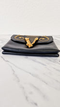 Load image into Gallery viewer, Versace Virtus Western Stud Flap Bag Clutch With Gold Chain in Black Smooth Leather - Crossbody Shoulder Bag