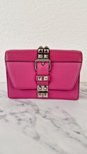 Load image into Gallery viewer, Prada Elektra Crossbody Shoulder Bag in Pink Saffiano Leather & Smooth Leather With Studs - Clutch Rivets Flap Bag - Prada 1BD121