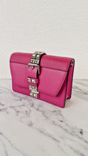 Load image into Gallery viewer, Prada Elektra Crossbody Shoulder Bag in Pink Saffiano Leather & Smooth Leather With Studs - Clutch Rivets Flap Bag - Prada 1BD121