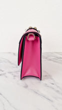 Load image into Gallery viewer, Prada Elektra Crossbody Shoulder Bag in Pink Saffiano Leather & Smooth Leather With Studs - Clutch Rivets Flap Bag - Prada 1BD121