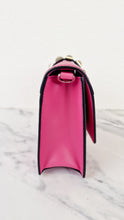 Load image into Gallery viewer, Prada Elektra Crossbody Shoulder Bag in Pink Saffiano Leather & Smooth Leather With Studs - Clutch Rivets Flap Bag - Prada 1BD121