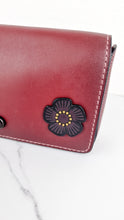 Load image into Gallery viewer, Coach 1941 Dinky Crossbody Bag in Burgundy Smooth Leather With Coach Create Customized Tea Roses - Coach 38185