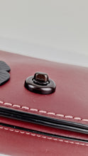 Load image into Gallery viewer, Coach 1941 Dinky Crossbody Bag in Burgundy Smooth Leather With Coach Create Customized Tea Roses - Coach 38185