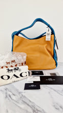 Load image into Gallery viewer, Coach 1941 Bandit Hobo 39 Bag in Goldenrod Yellow, Blue & Oxblood Pebble Leather - 2 in 1 handbag - Coach 10736