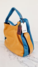 Load image into Gallery viewer, Coach 1941 Bandit Hobo 39 Bag in Goldenrod Yellow, Blue & Oxblood Pebble Leather - 2 in 1 handbag - Coach 10736