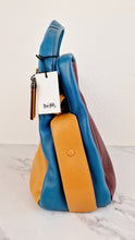 Load image into Gallery viewer, Coach 1941 Bandit Hobo 39 Bag in Goldenrod Yellow, Blue & Oxblood Pebble Leather - 2 in 1 handbag - Coach 10736