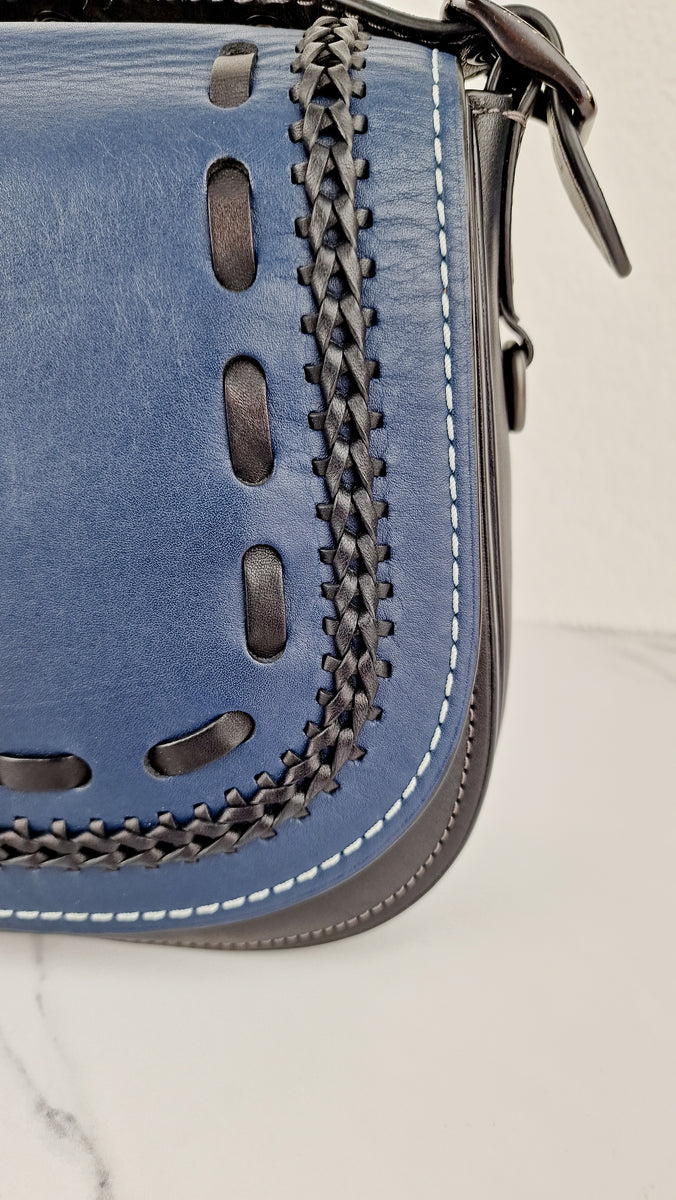 Coach 1941 Saddle 23 in Prussian Blue With Whiplash Black Detail