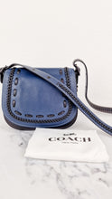 Load image into Gallery viewer, Coach 1941 Saddle 23 in Prussian Blue With Whiplash Black Detail - Crossbody Bag - Coach 58124