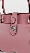 Load image into Gallery viewer, Coach Mercer Satchel 30 in Dusty Rose Pink with Tooled Leather Tea Roses - Floral Crossbody Bag Handbag - Coach 12031