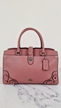 Load image into Gallery viewer, Coach Mercer Satchel 30 in Dusty Rose Pink with Tooled Leather Tea Roses - Floral Crossbody Bag Handbag - Coach 12031