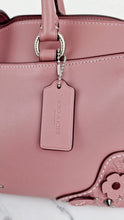 Load image into Gallery viewer, Coach Mercer Satchel 30 in Dusty Rose Pink with Tooled Leather Tea Roses - Floral Crossbody Bag Handbag - Coach 12031