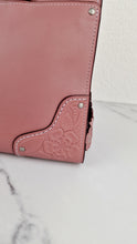 Load image into Gallery viewer, Coach Mercer Satchel 30 in Dusty Rose Pink with Tooled Leather Tea Roses - Floral Crossbody Bag Handbag - Coach 12031