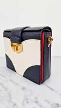 Load image into Gallery viewer, Prada Turnlock Satchel Bicolor Crossbody Bag in Black, White & Red Saffiano Leather - Prada BR5045