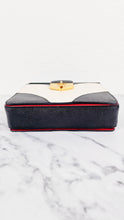 Load image into Gallery viewer, Prada Turnlock Satchel Bicolor Crossbody Bag in Black, White & Red Saffiano Leather - Prada BR5045