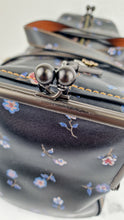 Load image into Gallery viewer, Coach 1941 Mailbox Bag 35 in Black with Prairie Print Purple Flowers - Coach 30571