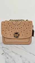 Load image into Gallery viewer, RARE Coach Parker Sample Bag in Tan Leather & Suede with Rivets & Snakeskin Tea Rose Turnlock - Shoulder Bag Crossbody