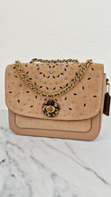 Load image into Gallery viewer, RARE Coach Parker Sample Bag in Tan Leather & Suede with Rivets & Snakeskin Tea Rose Turnlock - Shoulder Bag Crossbody