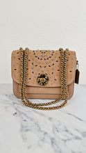Load image into Gallery viewer, RARE Coach Parker Sample Bag in Tan Leather & Suede with Rivets & Snakeskin Tea Rose Turnlock - Shoulder Bag Crossbody