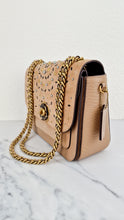 Load image into Gallery viewer, RARE Coach Parker Sample Bag in Tan Leather & Suede with Rivets & Snakeskin Tea Rose Turnlock - Shoulder Bag Crossbody