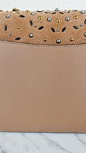 Load image into Gallery viewer, RARE Coach Parker Sample Bag in Tan Leather & Suede with Rivets & Snakeskin Tea Rose Turnlock - Shoulder Bag Crossbody