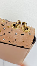Load image into Gallery viewer, RARE Coach Parker Sample Bag in Tan Leather & Suede with Rivets & Snakeskin Tea Rose Turnlock - Shoulder Bag Crossbody