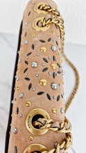 Load image into Gallery viewer, RARE Coach Parker Sample Bag in Tan Leather & Suede with Rivets & Snakeskin Tea Rose Turnlock - Shoulder Bag Crossbody