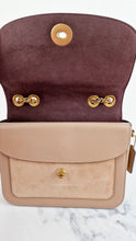 Load image into Gallery viewer, RARE Coach Parker Sample Bag in Tan Leather & Suede with Rivets & Snakeskin Tea Rose Turnlock - Shoulder Bag Crossbody
