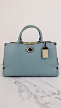 Load image into Gallery viewer, Coach Mason Carryall in Sage Pale Blue Green Smooth Leather Snakeskin Handbag - Coach 38717