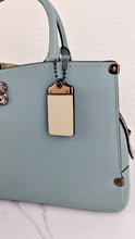 Load image into Gallery viewer, Coach Mason Carryall in Sage Pale Blue Green Smooth Leather Snakeskin Handbag - Coach 38717