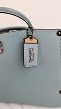 Load image into Gallery viewer, Coach Mason Carryall in Sage Pale Blue Green Smooth Leather Snakeskin Handbag - Coach 38717